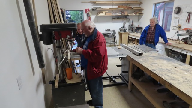 Mike sets up the drill press